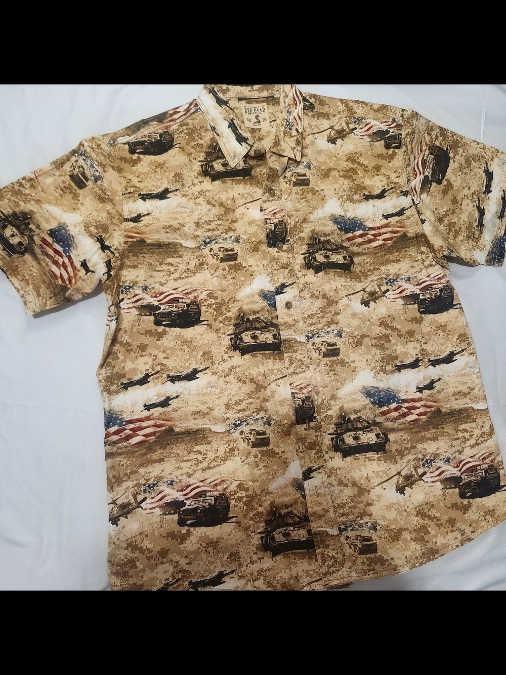RedHead Patriotic Military Desert Camo Button-up